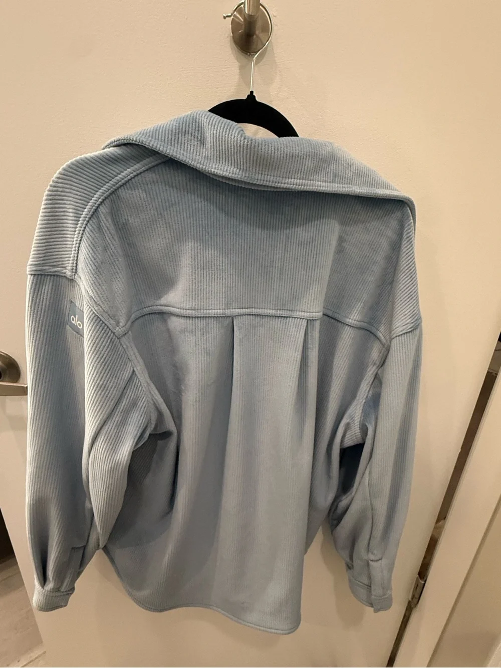ALO Yoga Ribbed Velour Mountain Side Shacket - Celestial Blue - Size Medium - Picture 5 of 9